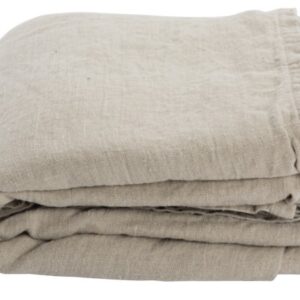 Danskproduceret sengetæppe i økologisk hør – Natural (240×260 cm)