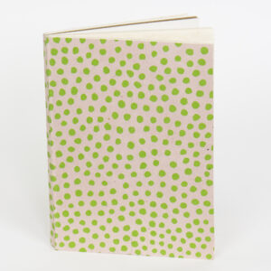 Notesbog “Dotted” fra Afroart – Lyserød/Grøn (A5)