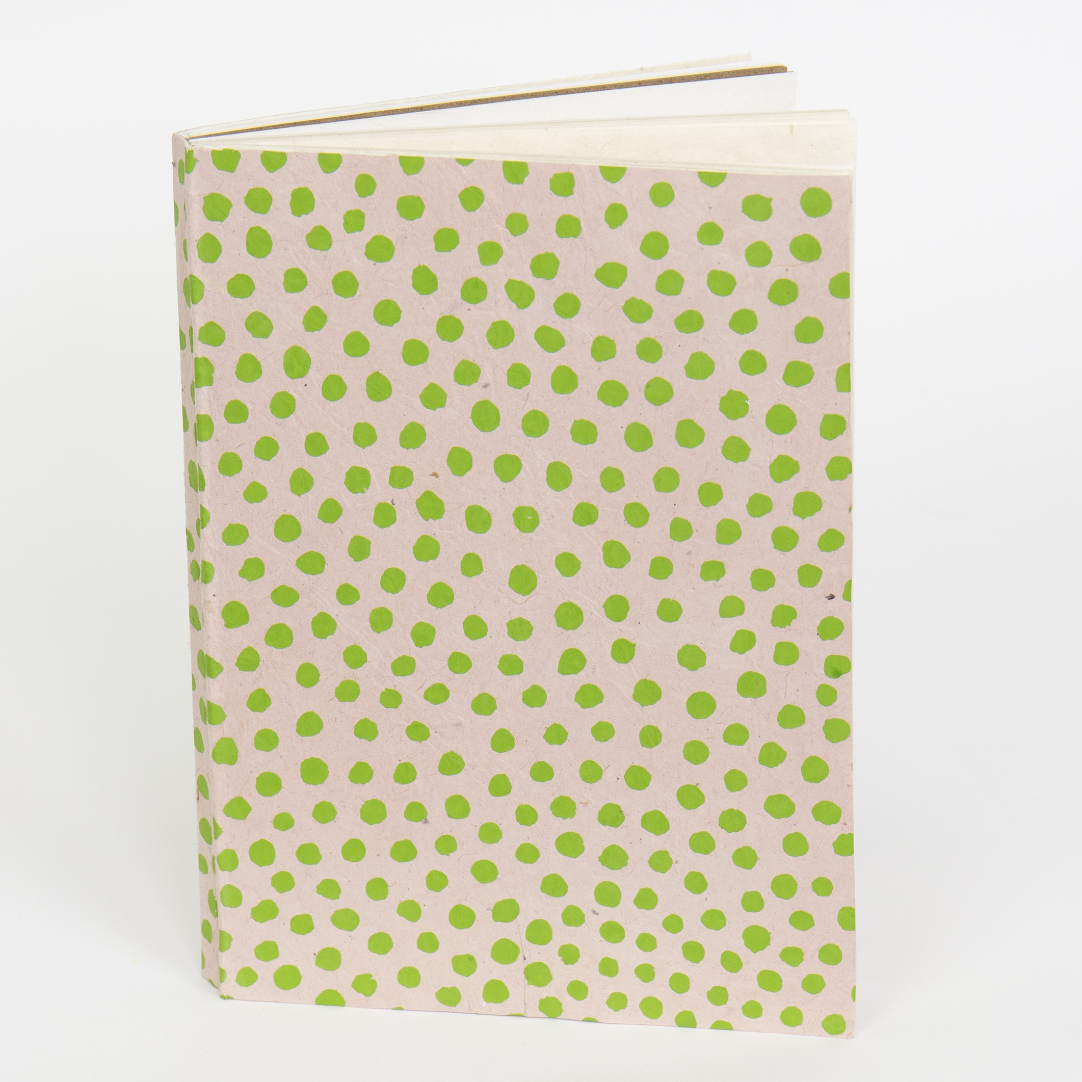 Notesbog “Dotted” fra Afroart – Lyserød/Grøn (A5)
