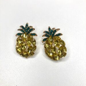 Øreringe fra MdL Jewellery – Ananas (gul, grøn)