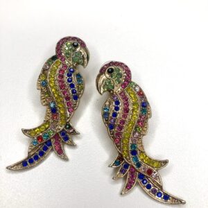 Øreringe fra MdL Jewellery – Papegøje (pink, gul, blå)