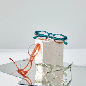 Læsebriller fra OjeOje – Grøn/Sand (Model E)