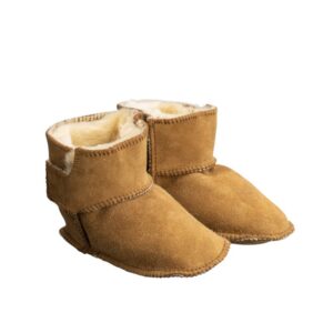 Hjemmesko til baby fra New Zealand Boots – Cognac