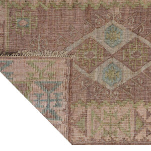 Liv Interior Tæppe – Jute Kelim Muscat (Cognac/Green/Rose) (200×300)