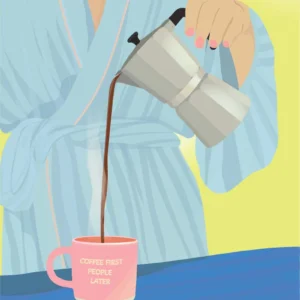 Print fra VISSEVASSE – Coffee first, people later (30 x 40 cm)