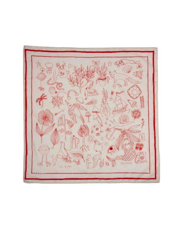 Habiba Bandana - Vanessa (Hvid/Rød) - Image 2