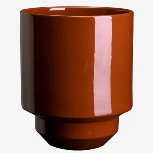 Hoff Potte fra Bergs Potter – Glaseret brun (14 cm.)
