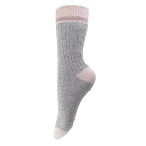 By Stær – Strømper (Grå/Lys Rosa)