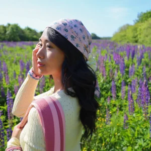 By Stær Tørklæde (rosa/blå)