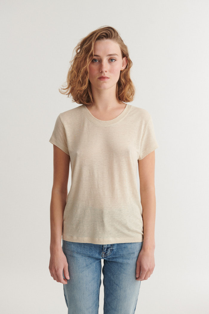Ashly SS Tee | Basic Apparel - Sand - Billede 2