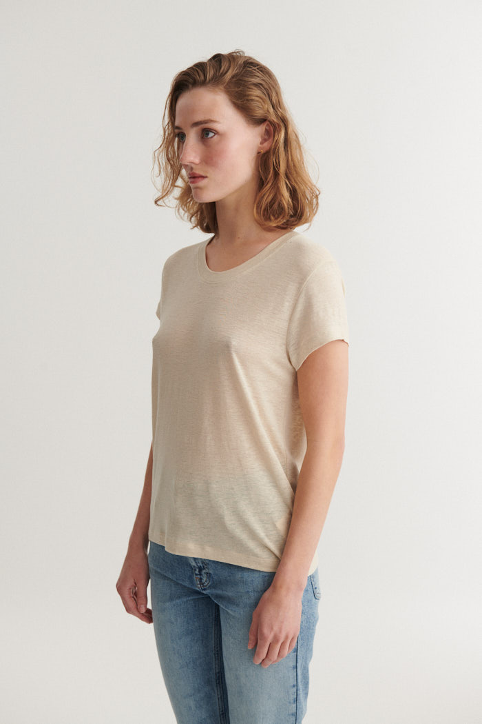 Ashly SS Tee | Basic Apparel - Sand - Billede 3