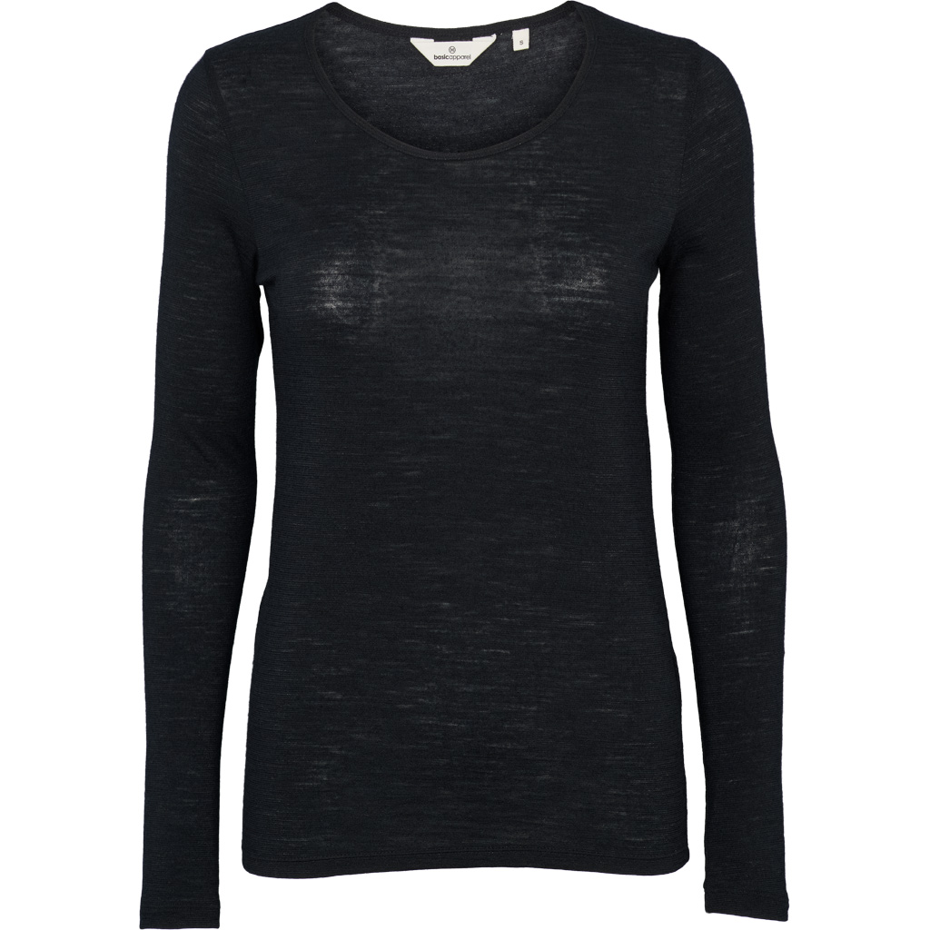Rinja langærmet t-shirt | Basic Apparel - Black BA191 01 Rinja LS Tee 001 Black Extra 0
