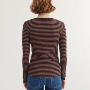 Ludmilla langærmet t-shirt | Basic Apparel – Carafe/Black