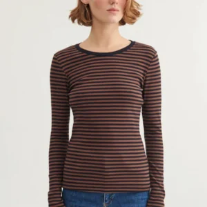 Ludmilla langærmet t-shirt | Basic Apparel – Carafe/Black