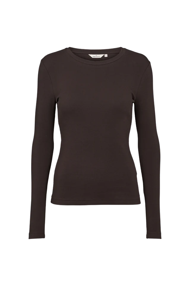 Ludmilla langærmet t-shirt | Basic Apparel - Chocolate Torte
