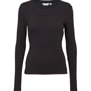 Ludmilla langærmet t-shirt | Basic Apparel – Chocolate Torte / Black