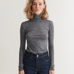 Rinja T-neck | Basic Apparel – Grey Mel