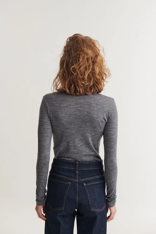 Rinja T-neck | Basic Apparel - Grey Mel Rinja T-neck | Basic Apparel - Grey Mel - Billede 3