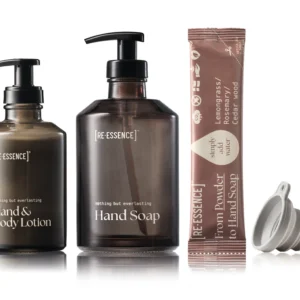 Re.Essence | Duo Håndsæbe og Lotion – Gavesæt (Citrongræs/Rosmarin/Cedertræ)