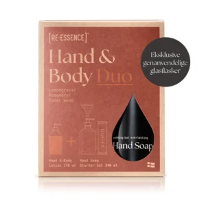 Re.Essence | Duo Håndsæbe og Lotion – Gavesæt (Citrongræs/Rosmarin/Cedertræ)