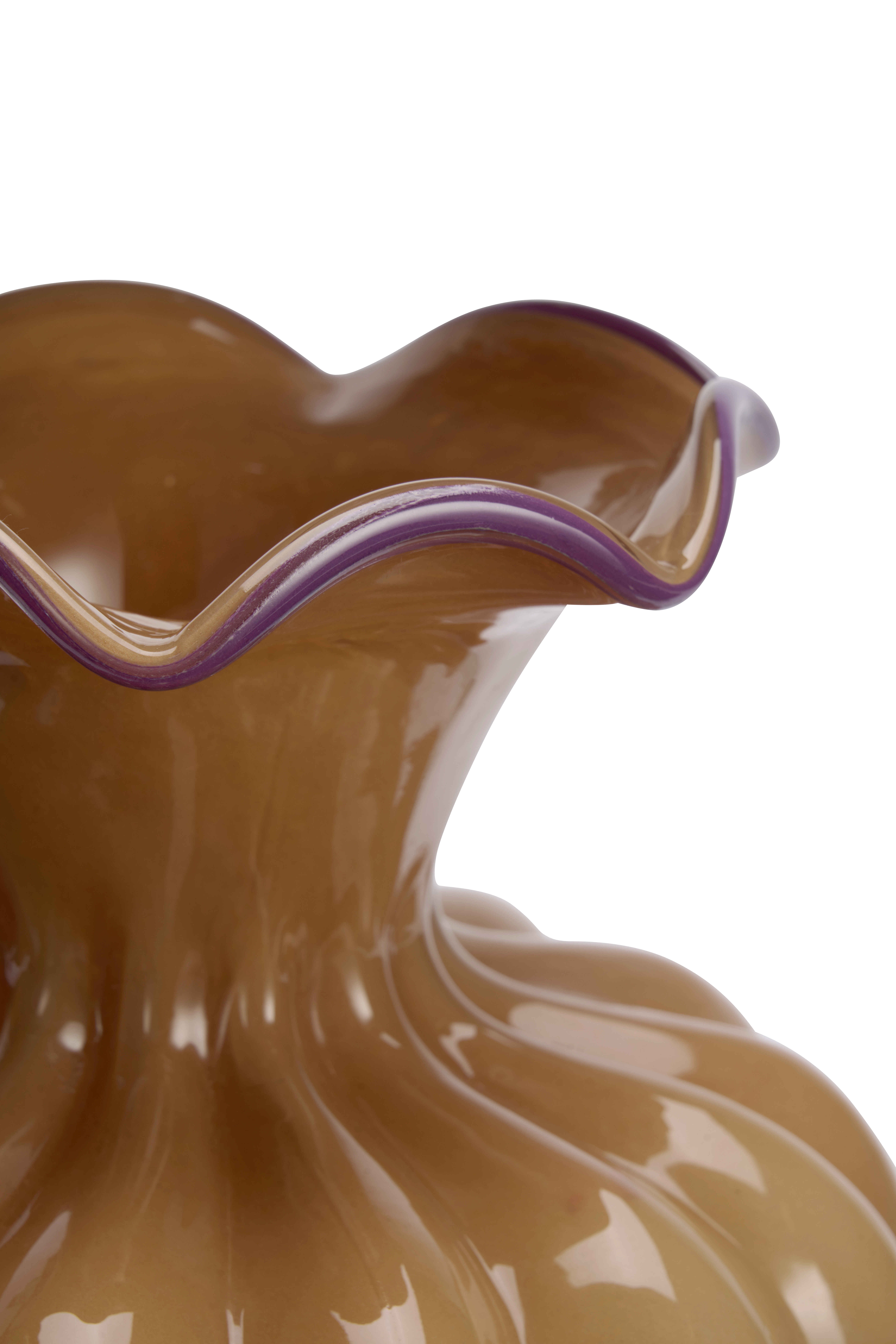 Glas Vase | Madam Stoltz – Abrikos/lilla
