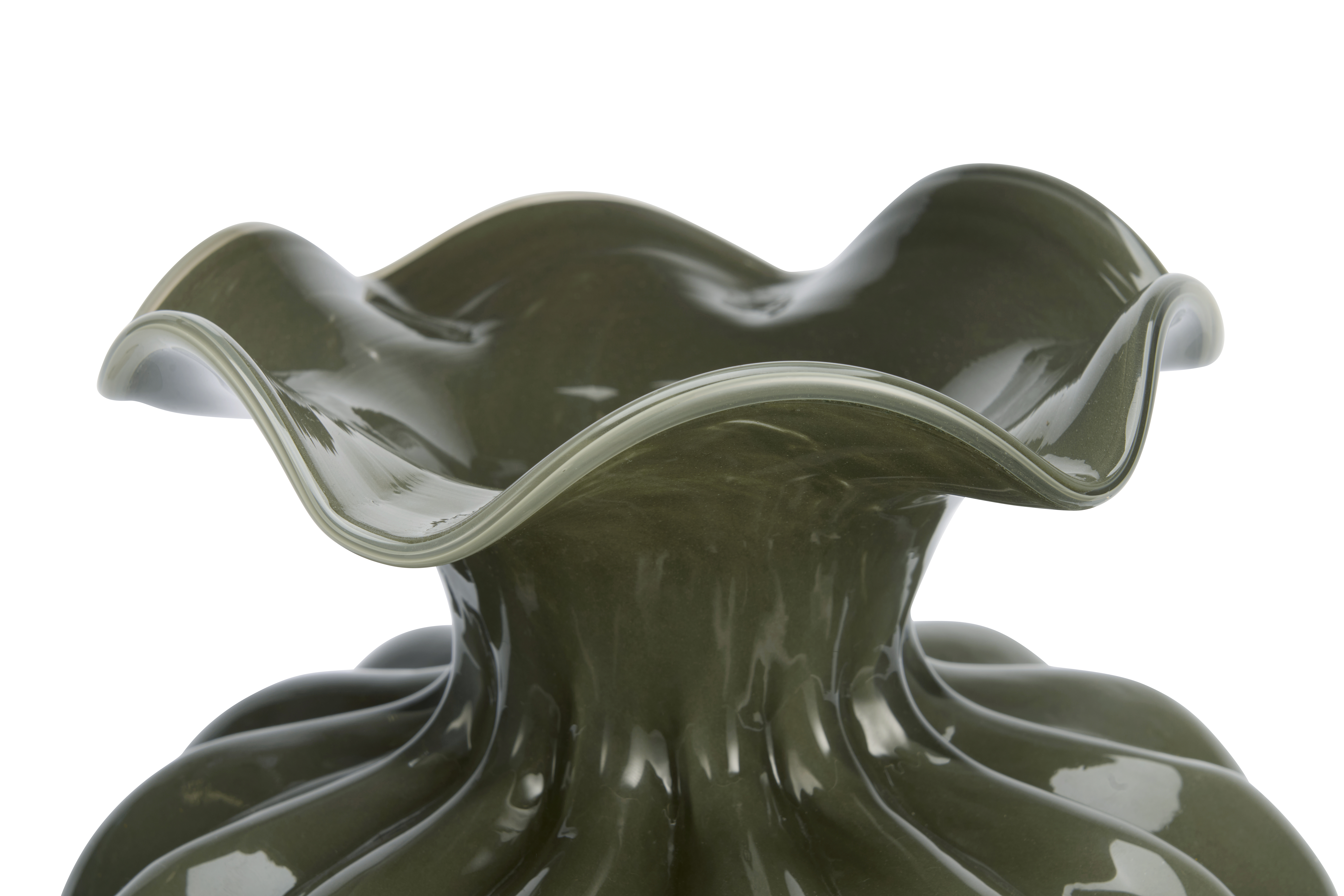 Glas Vase | Madam Stoltz – Mørkegrøn/grå