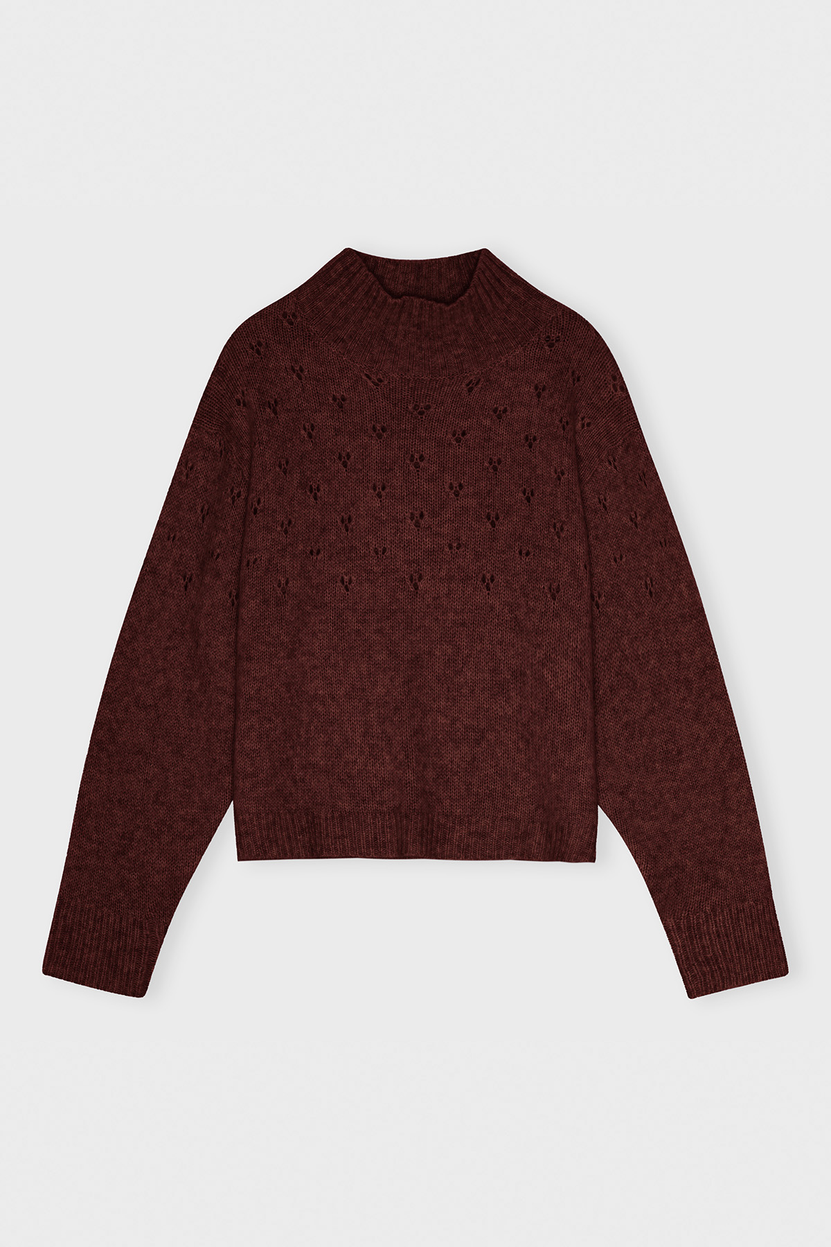 Harmonie Rullekravesweater fra CARE BY ME - Burgundy HARMONIE TURTLENECK Burgundy AW26 1