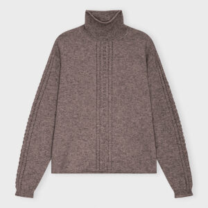 Natacha Turtleneck | CARE BY ME – Dusty Brown Melange
