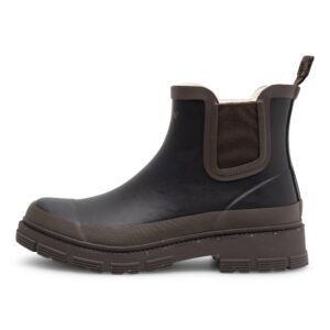 Gummistøvle Liv med foer | Woden – Black/Chocolate