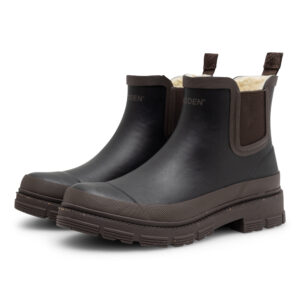 Gummistøvle Liv med foer | Woden – Black/Chocolate