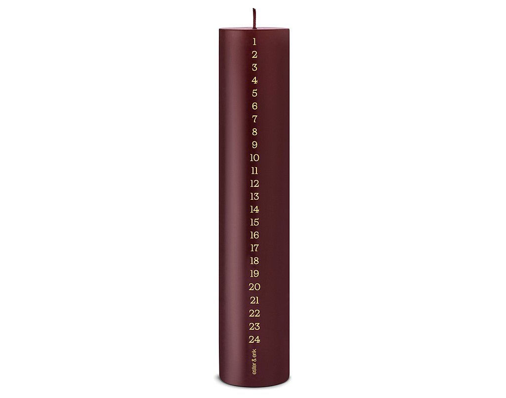 09525k 44 2 kalenderlys blok bordeaux ester erik
